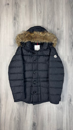 Moncler Black Cluny Parka with fur