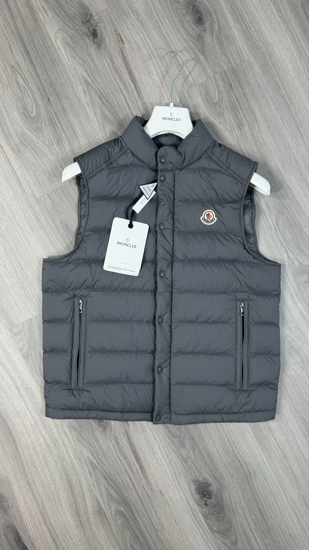 Moncler Barthe Grey Short Down Gilet