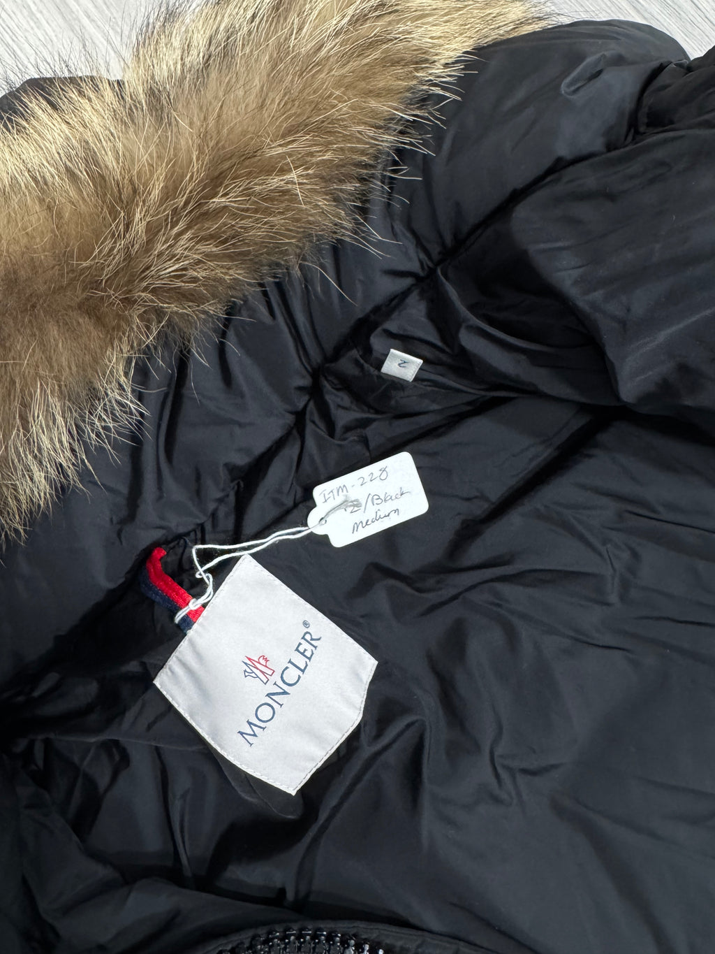 Moncler Black Cluny Parka with fur