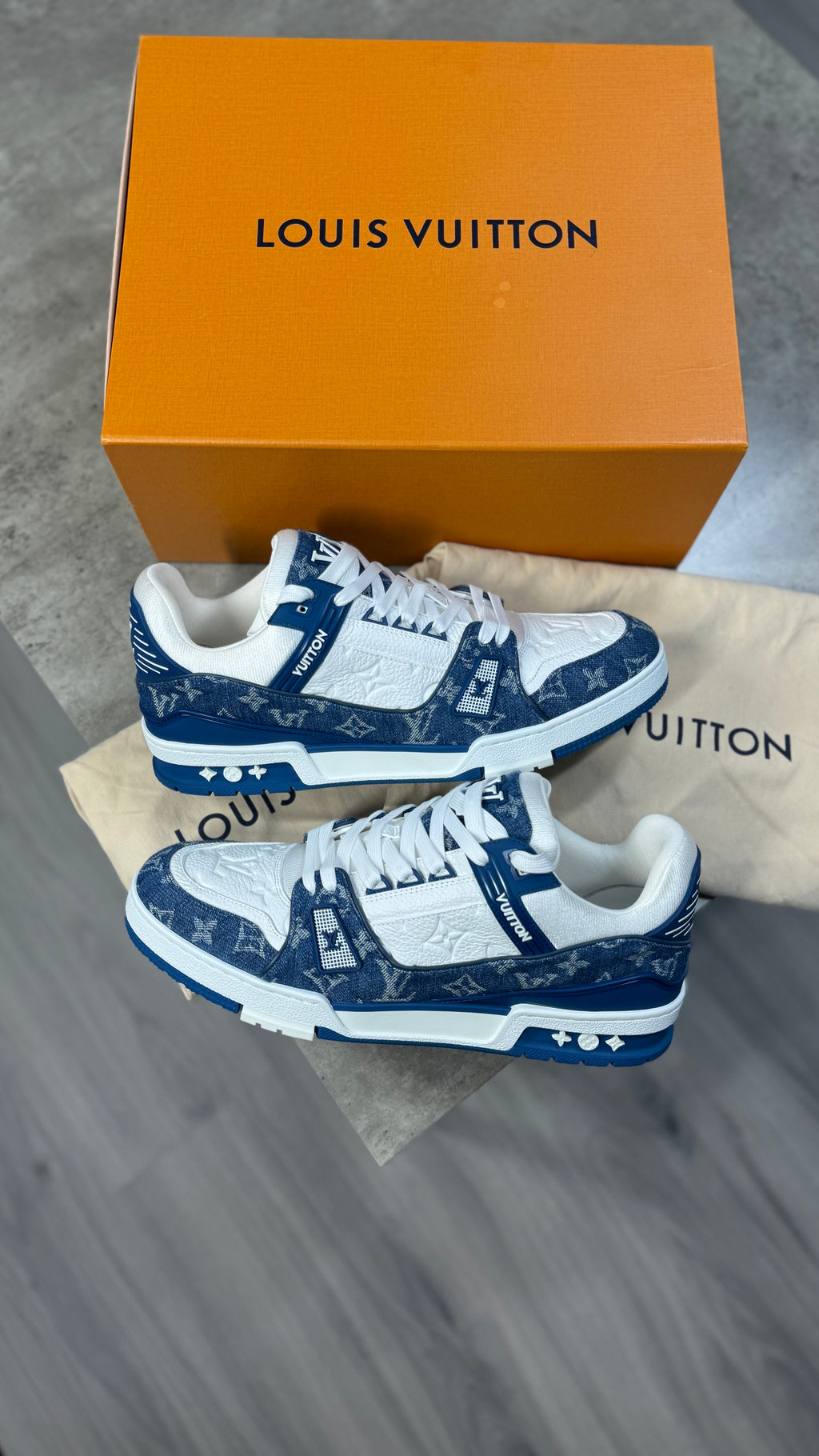 Louis Vuitton Blue Denim Trainers