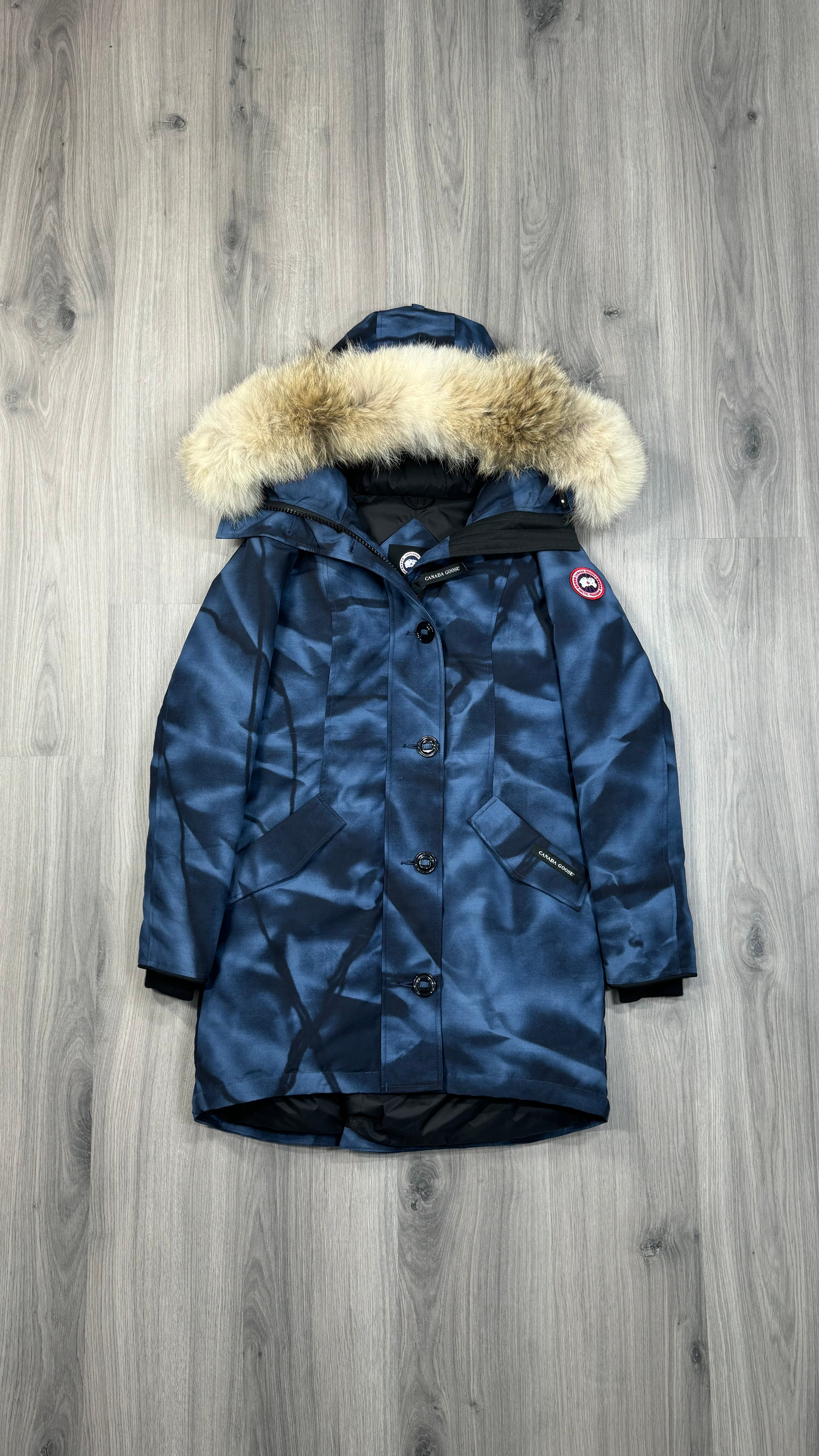 Canada Goose Women’s Abstract Blue Camouflage Rossclair Parka