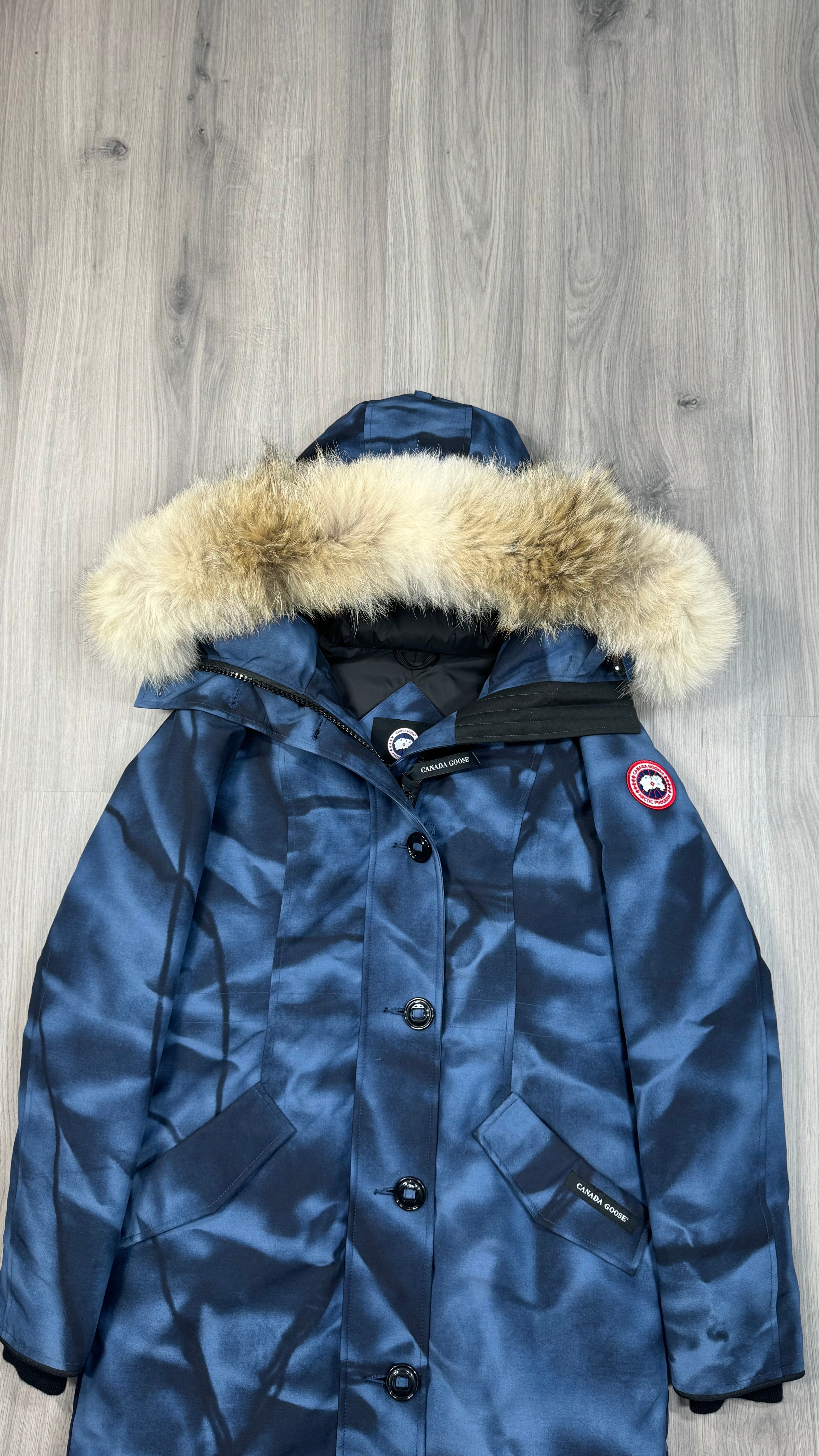 Canada Goose Women’s Abstract Blue Camouflage Rossclair Parka