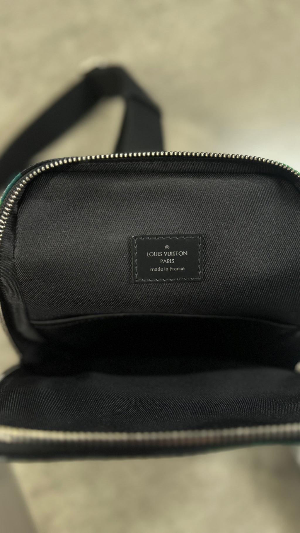 Louis Vuitton Sling Bag in Damier Graphite and Green Pixel canvas