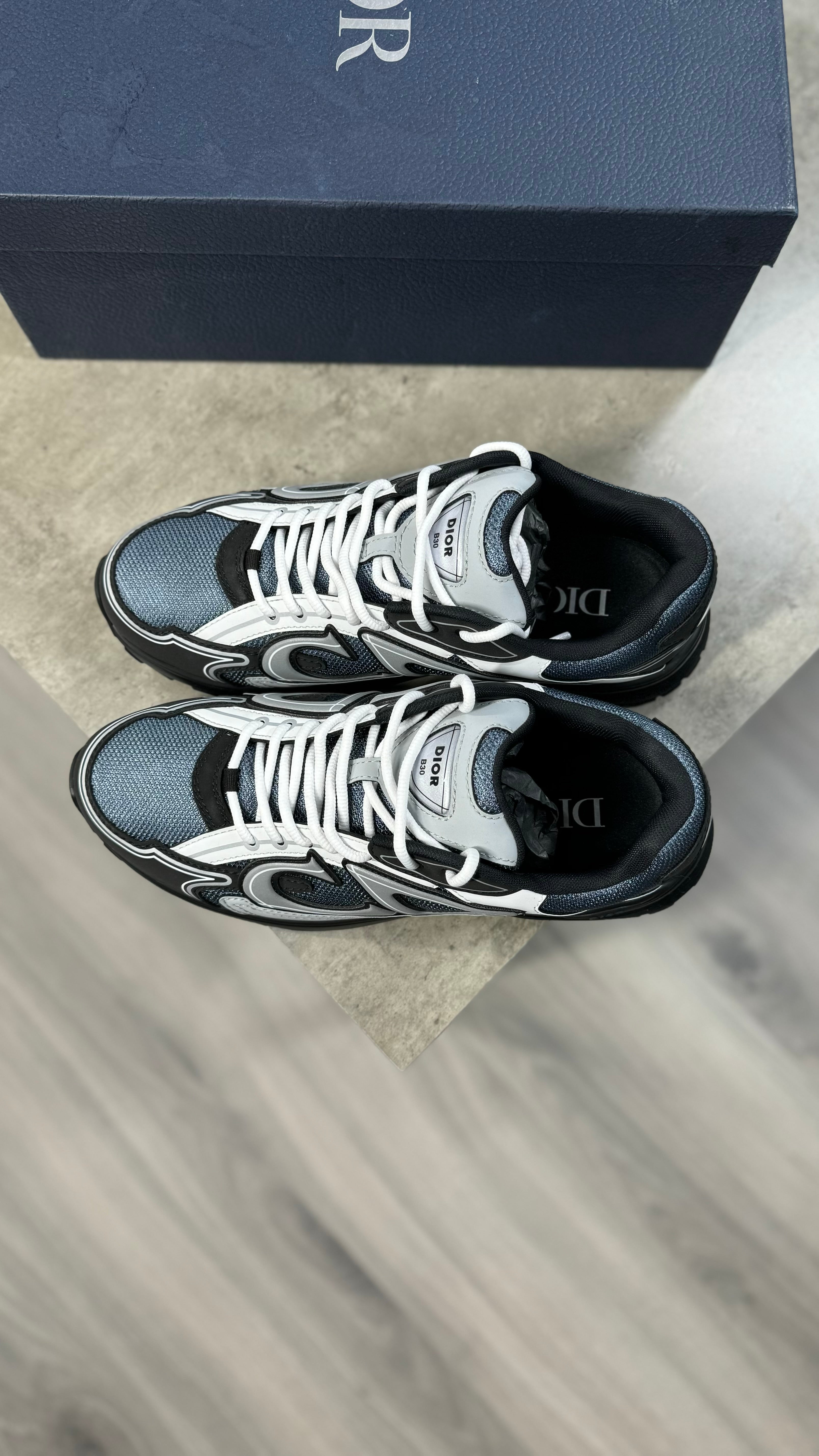 Dior B30 Blue Technical Mesh with Gray, White and Black Technical Fabric