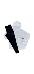 Nike White UV Windbreaker / Phenom Bottoms / T-shirt Trio Set
