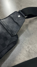 Louis Vuitton Black Sling Bag In Damier Graphite Coated Canvas