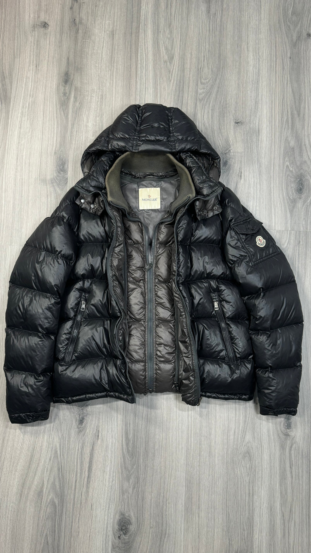 Moncler Black Zyn Short Down Jacket