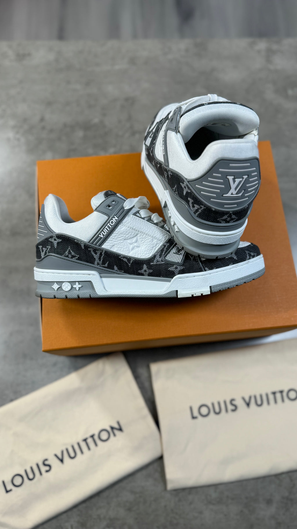 Louis Vuitton Grey Denim Trainers