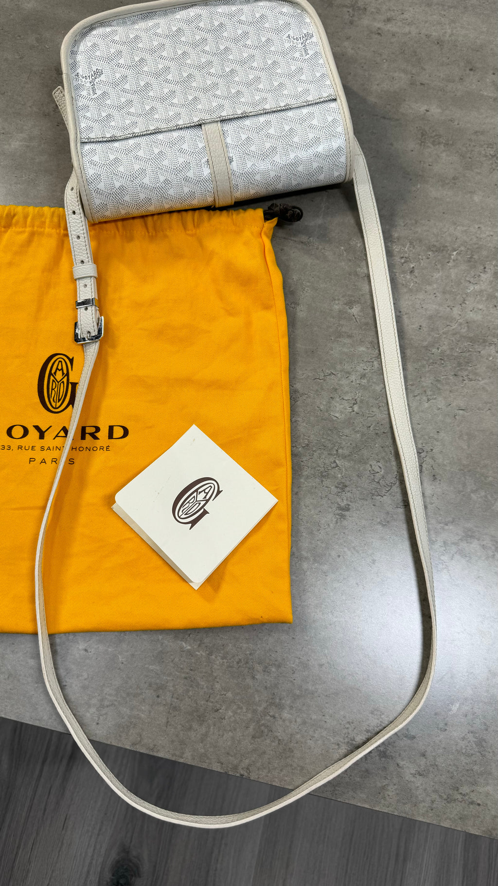 Goyard Belvedere PM Messenger Bag In White With Card Holder