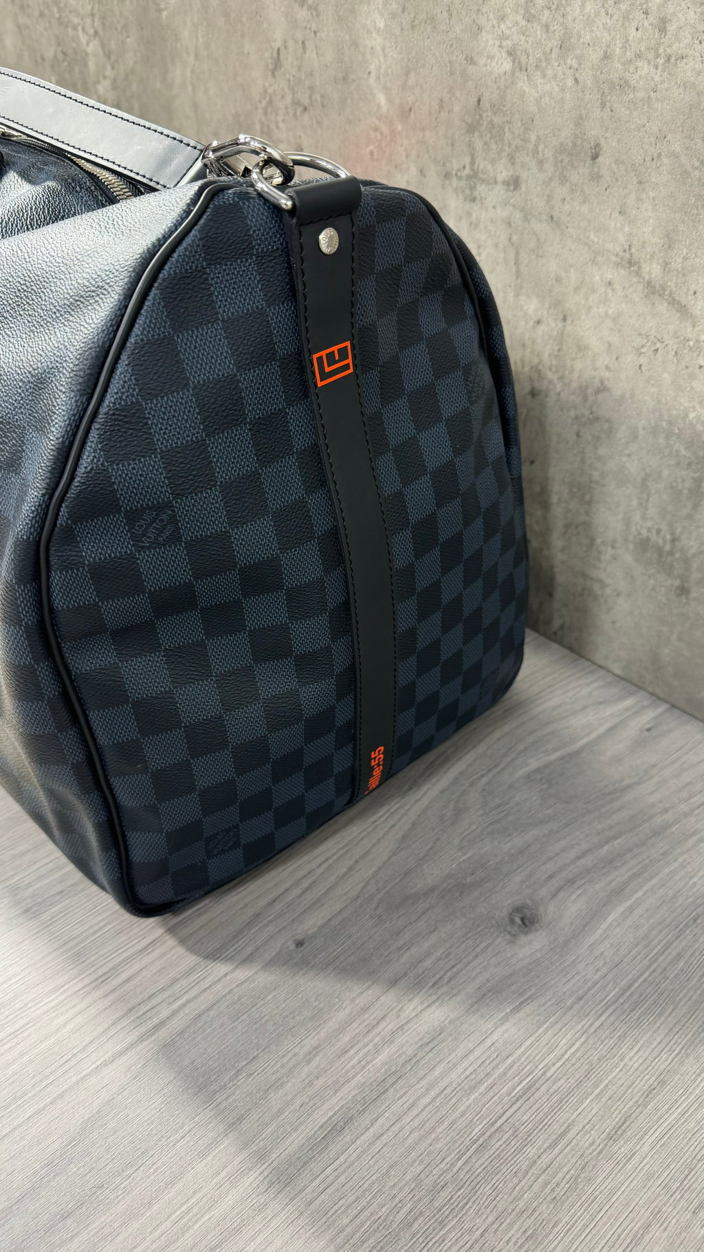 Louis Vuitton Damier Cobalt Race Keepall Bandoulière 55