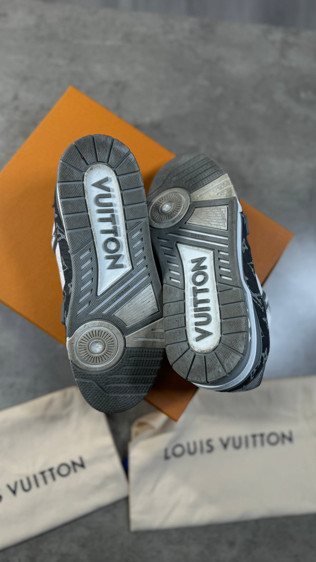Louis Vuitton Grey Denim Trainers