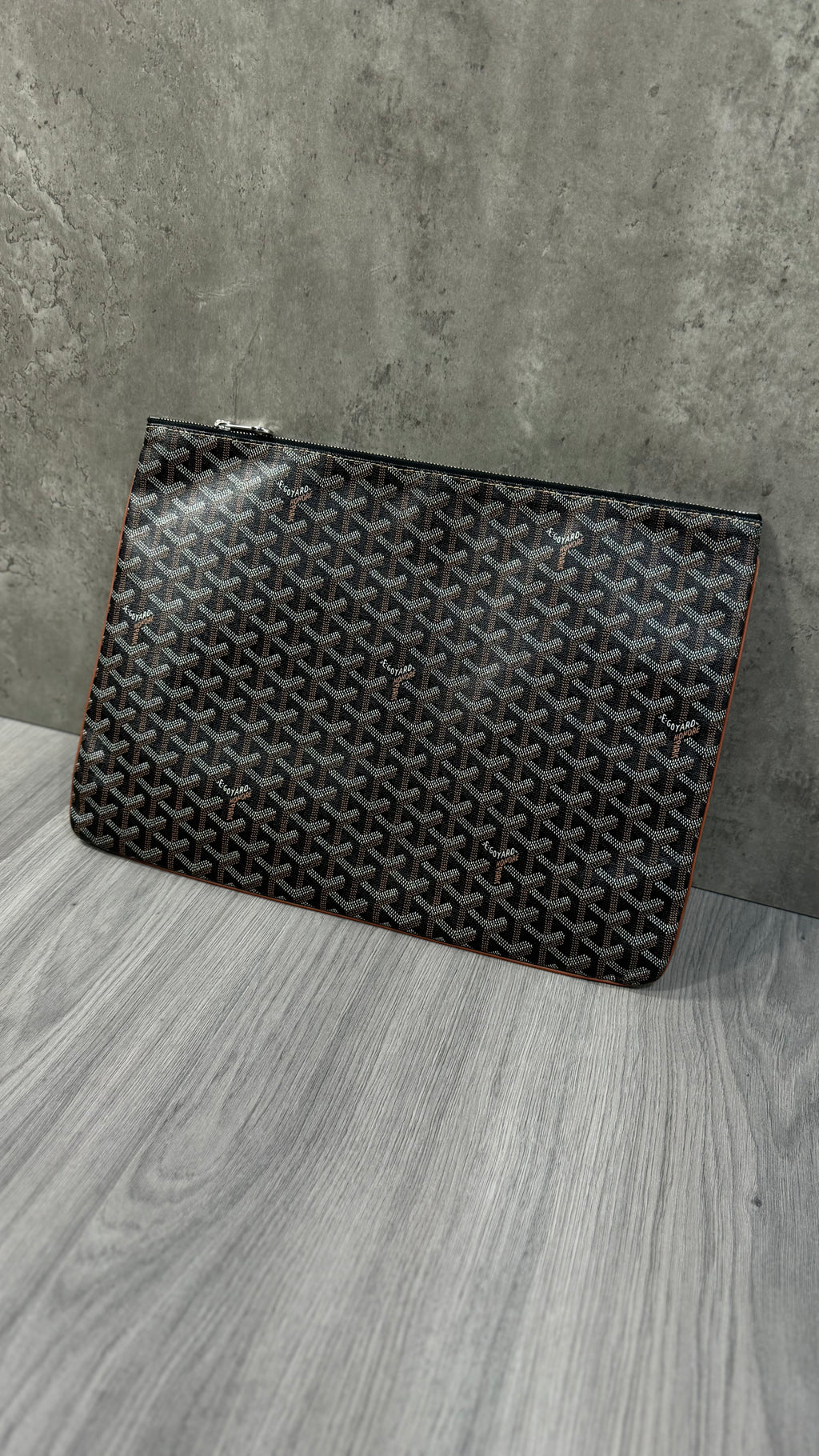 Goyard Senat Pouch MM In Black Canvas