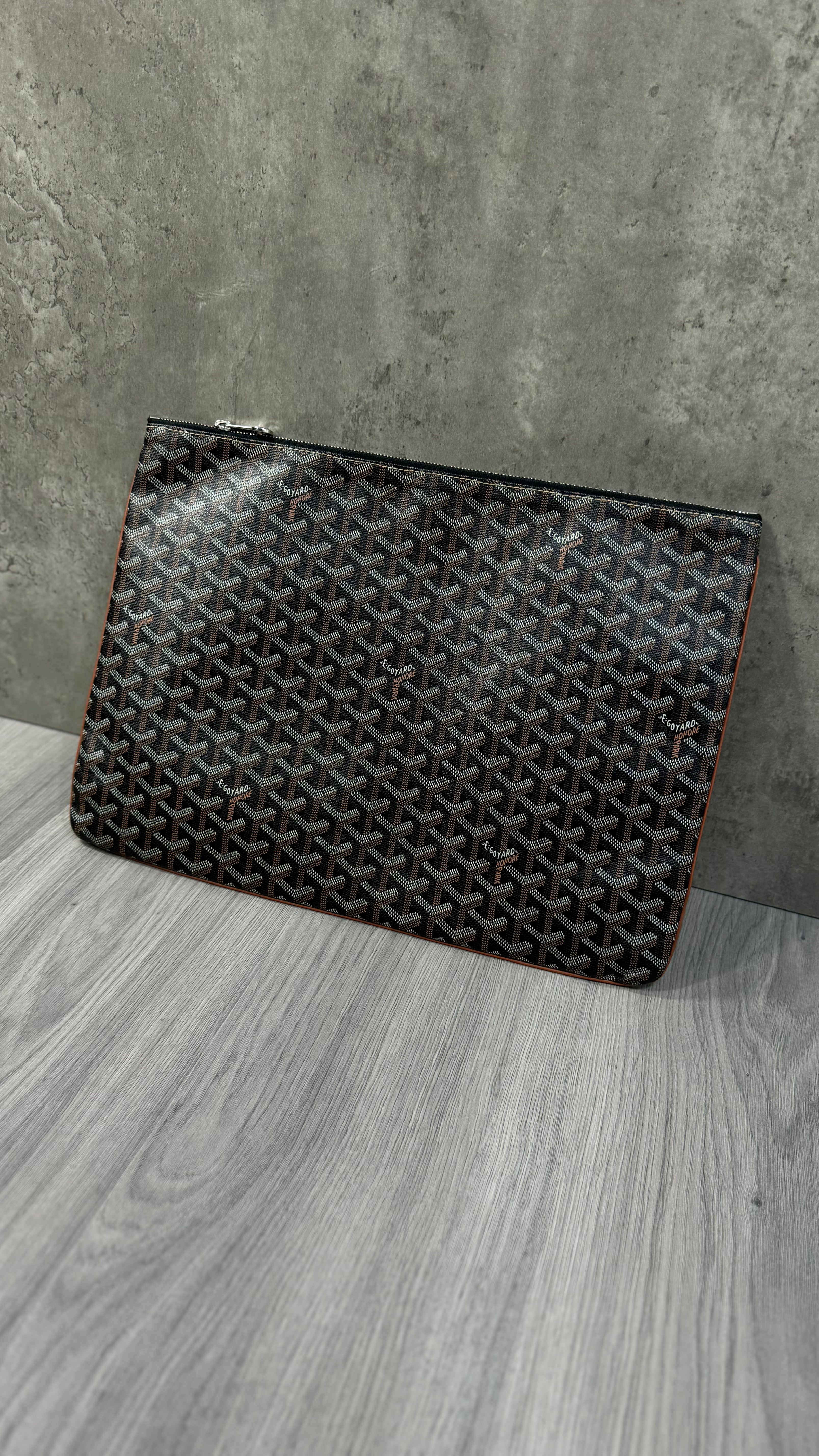 Goyard Senat Pouch MM In Black Canvas