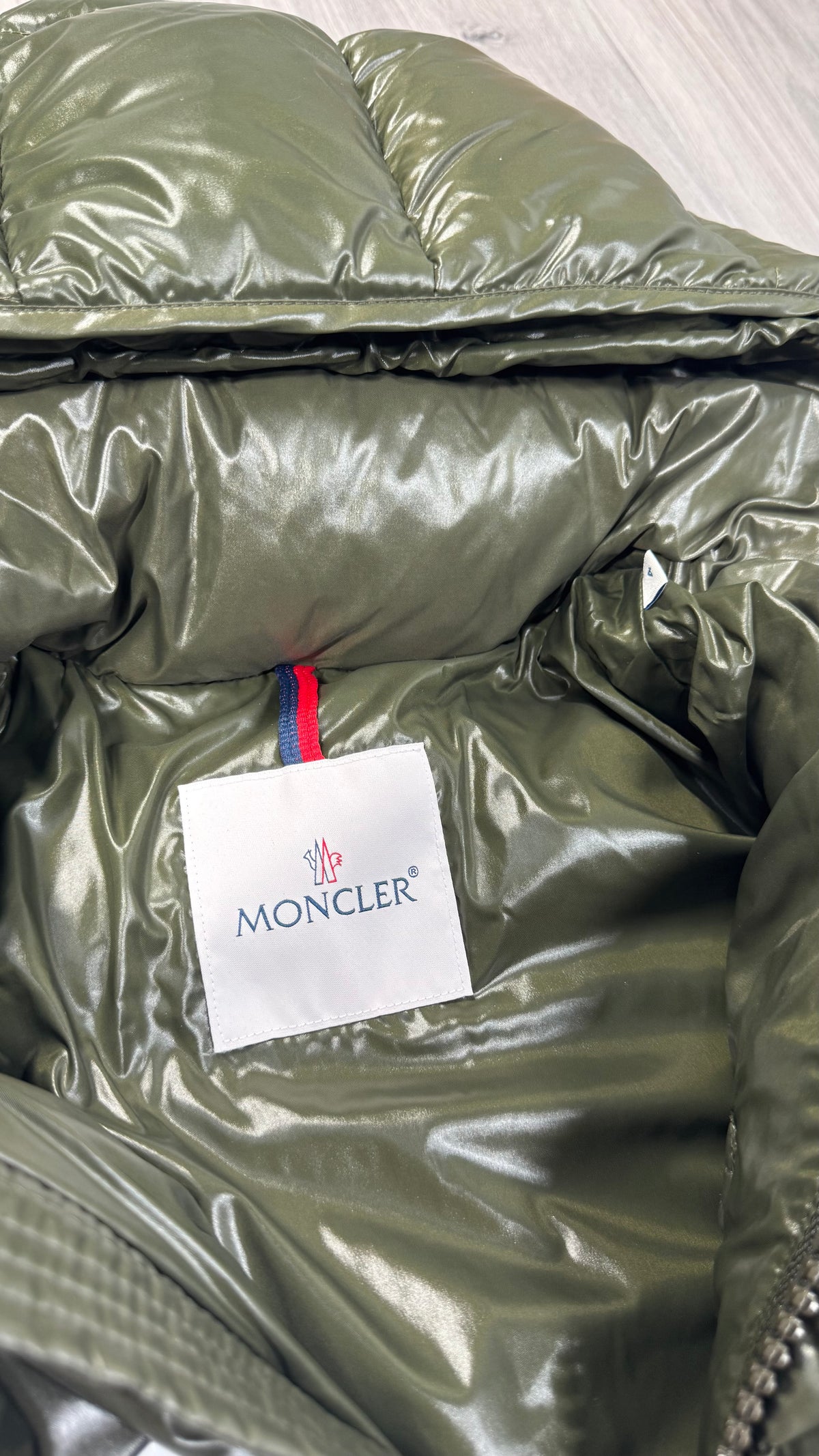 Moncler Khaki Maya Short Down Jacket
