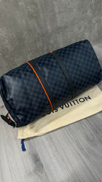 Louis Vuitton Damier Cobalt Race Keepall Bandoulière 55