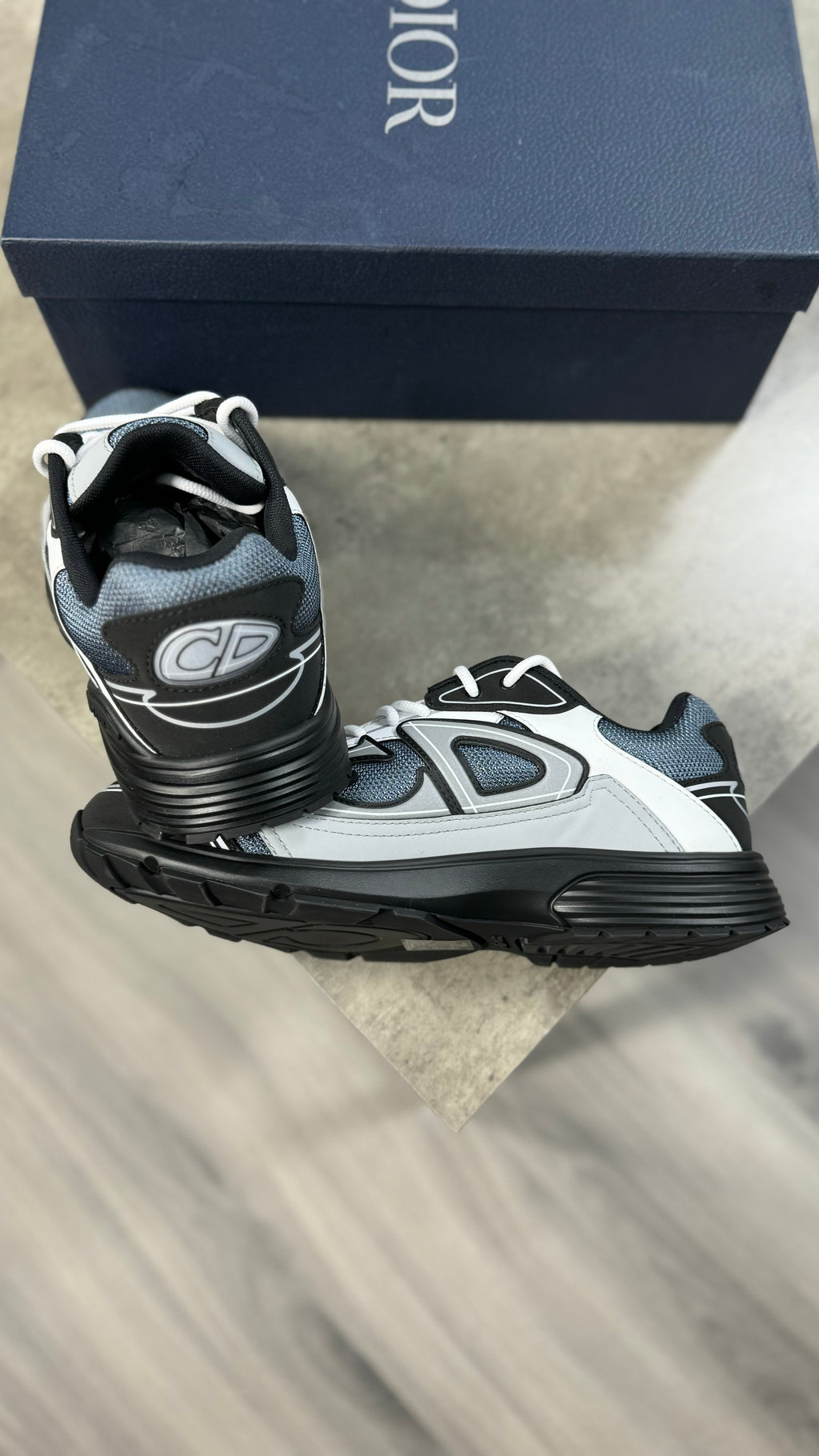 Dior B30 Blue Technical Mesh with Gray, White and Black Technical Fabric