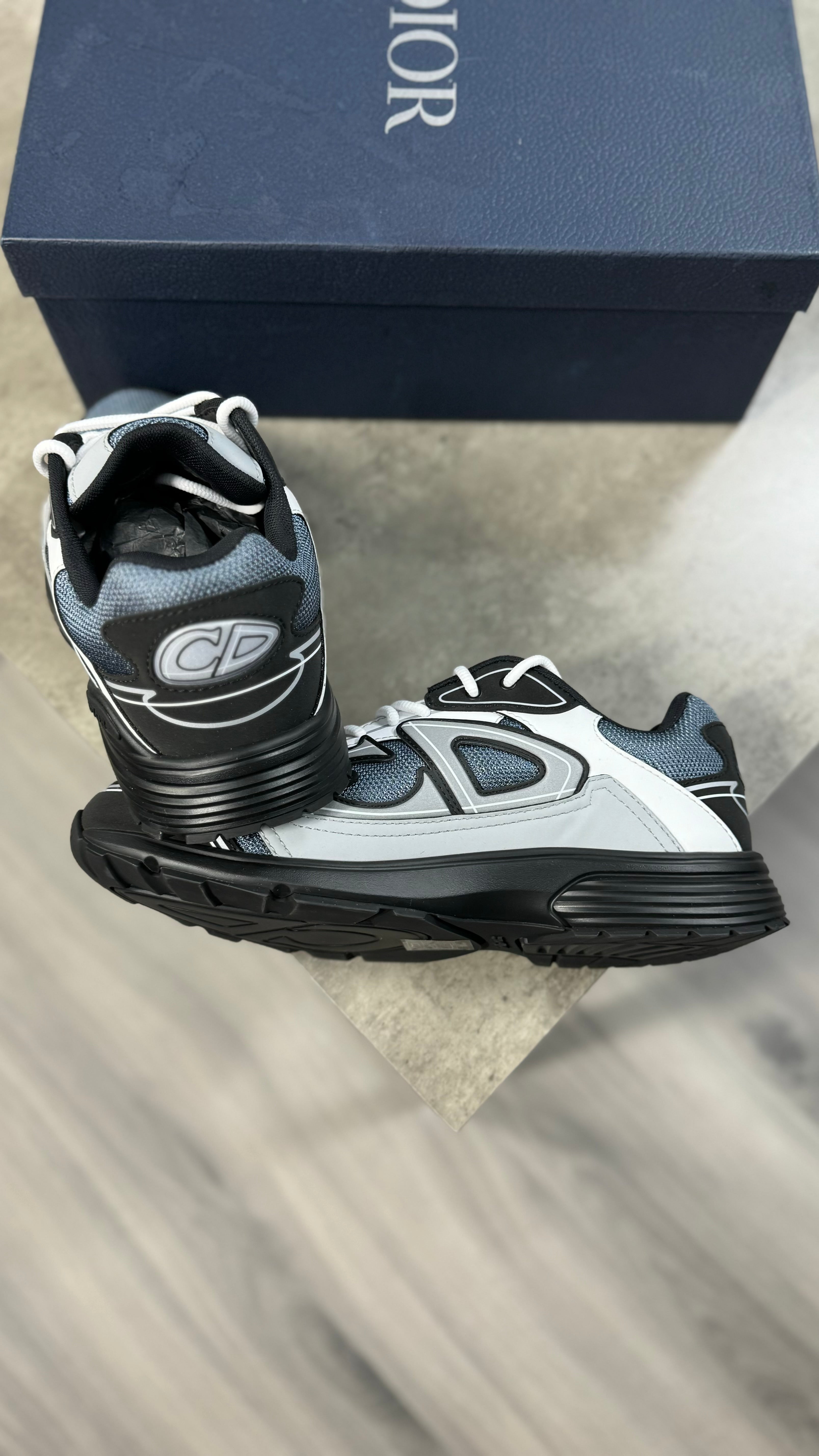 Dior B30 Blue Technical Mesh with Gray, White and Black Technical Fabric