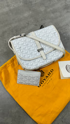 Goyard Belvedere PM Messenger Bag In White With Card Holder