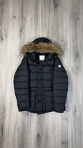 Moncler Black Cluny Parka with fur
