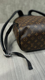 Louis Vuitton Josh Backpack In Monogram Macassar Canvas With Black Leather