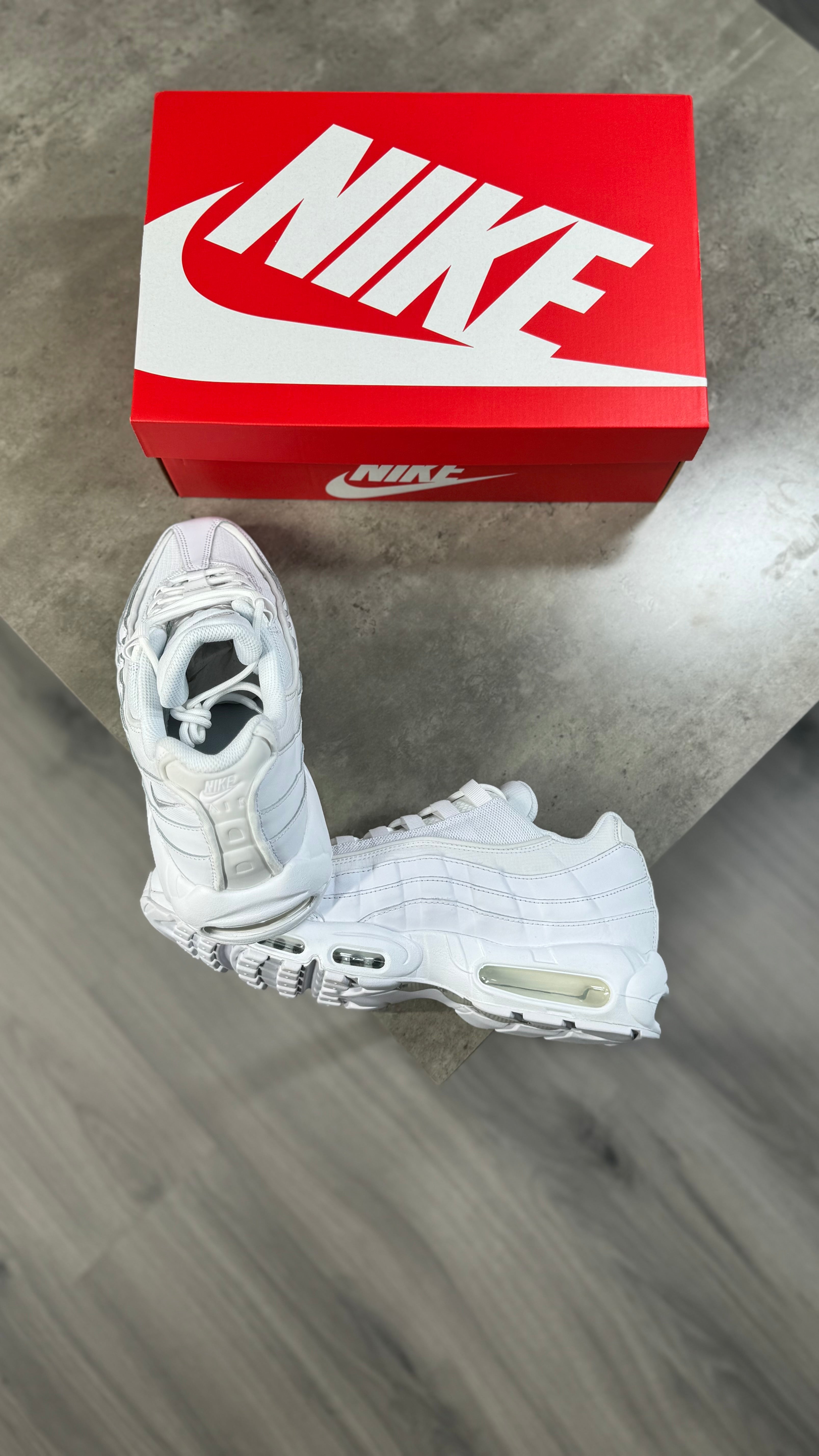 Nike Air Max 95s Essential Triple White