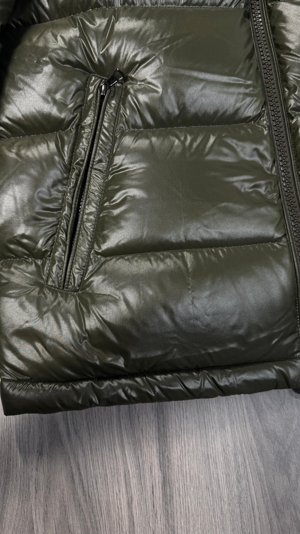 Moncler Khaki Maya Short Down Jacket