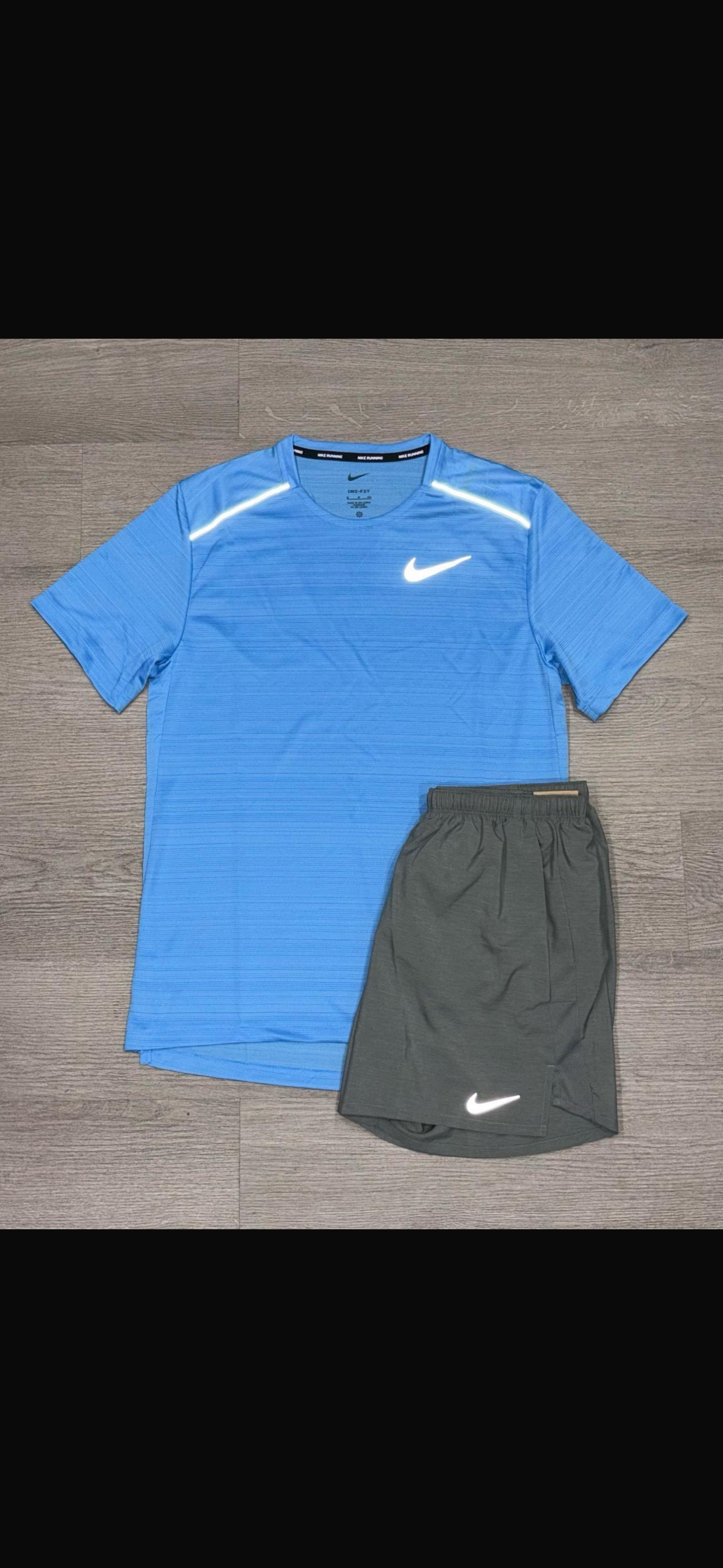 Nike Miler Uni Blue T-shirt and shorts set
