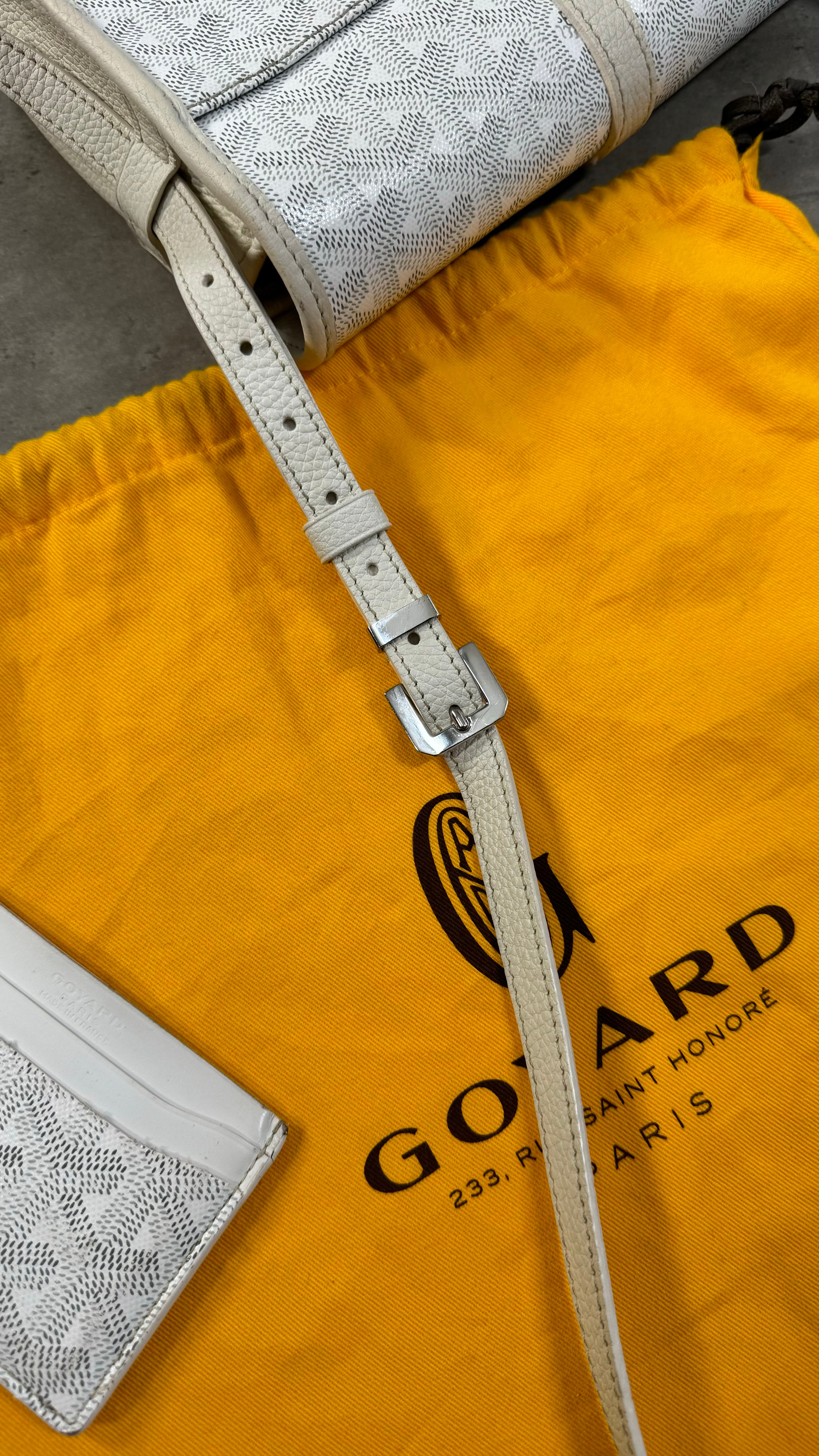 Goyard Belvedere PM Messenger Bag In White With Card Holder