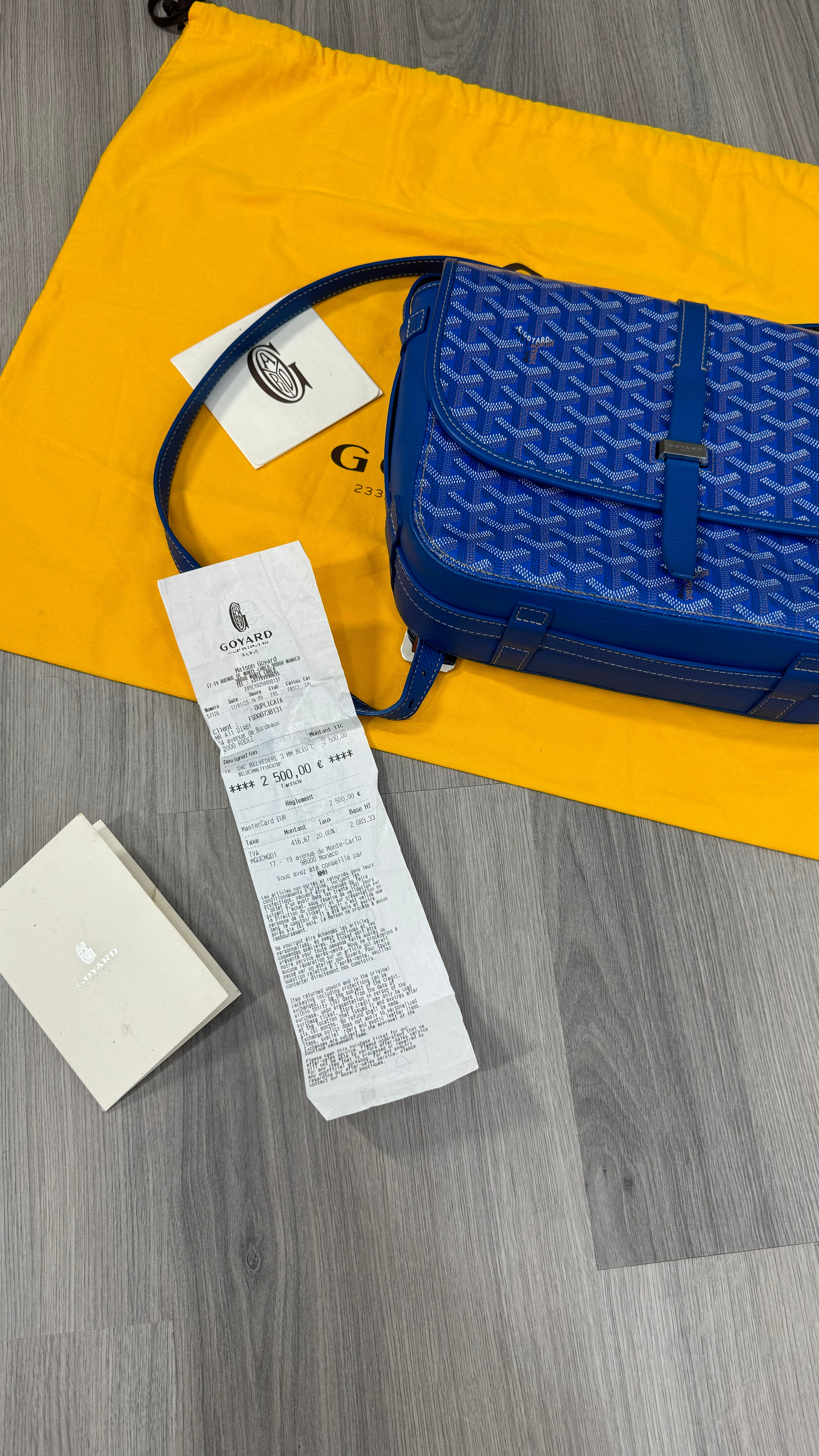 Goyard Goyardine Belvédère II Sky Blue MM messenger bag