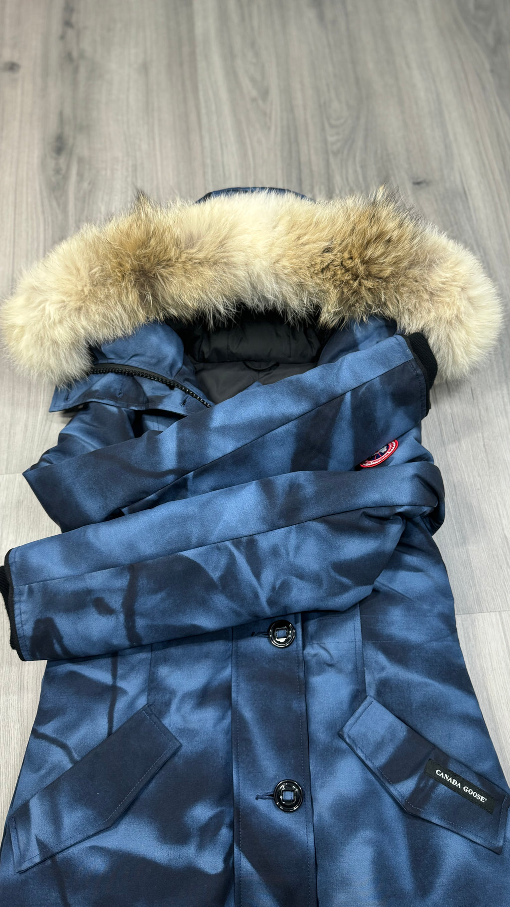 Canada Goose Women’s Abstract Blue Camouflage Rossclair Parka