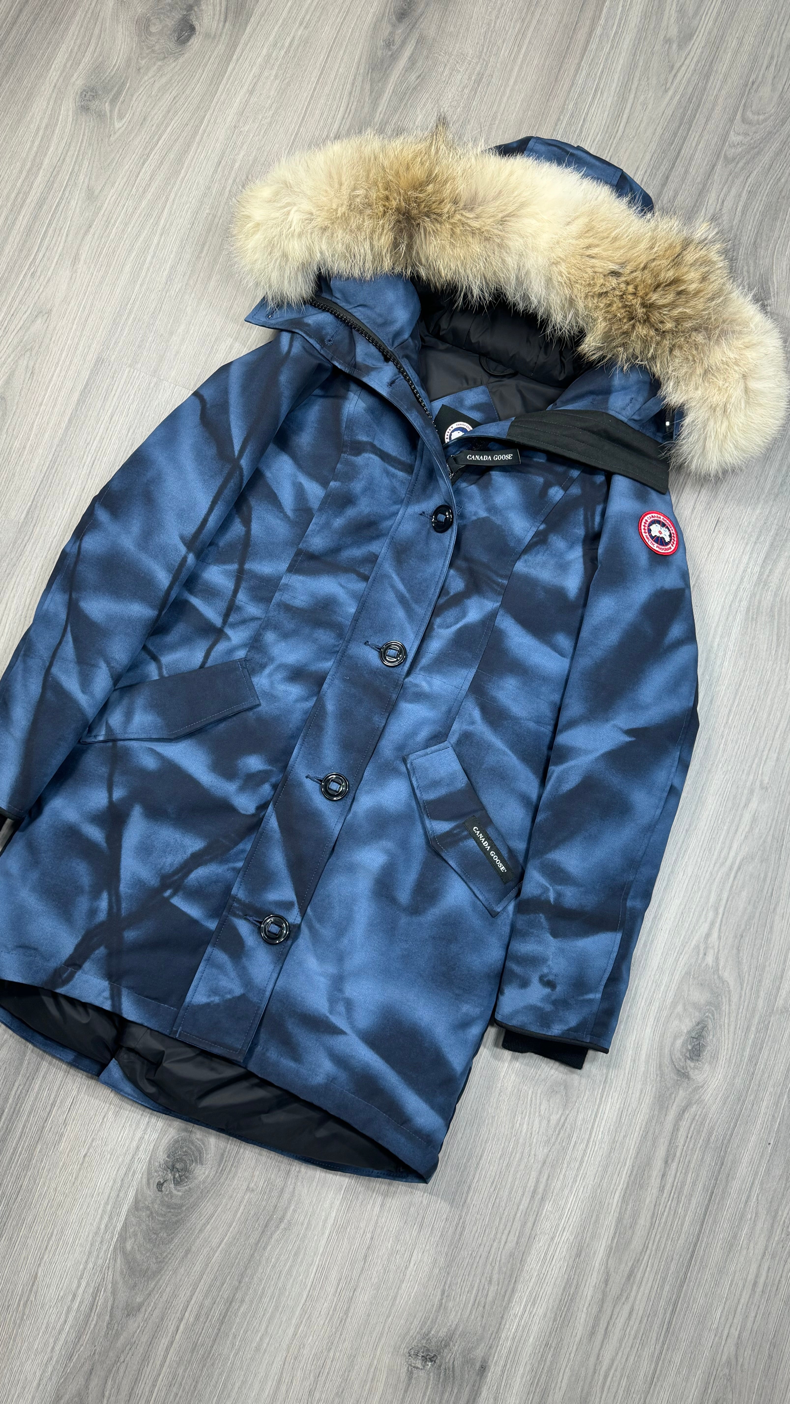 Canada Goose Women’s Abstract Blue Camouflage Rossclair Parka