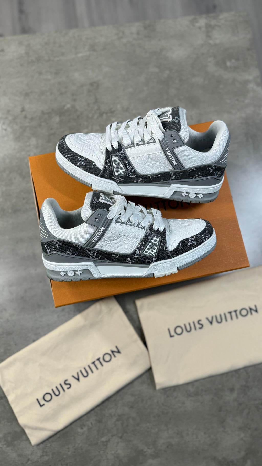 Louis Vuitton Grey Denim Trainers