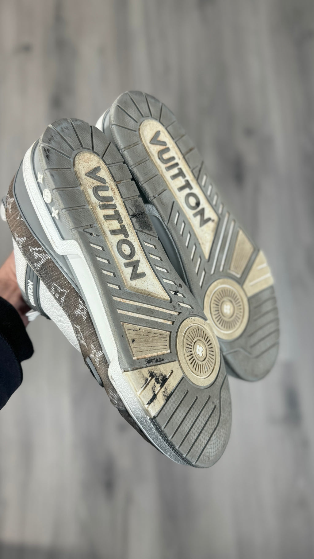 Louis Vuitton Grey Denim Trainers
