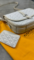 Goyard Belvedere PM Messenger Bag In White With Card Holder