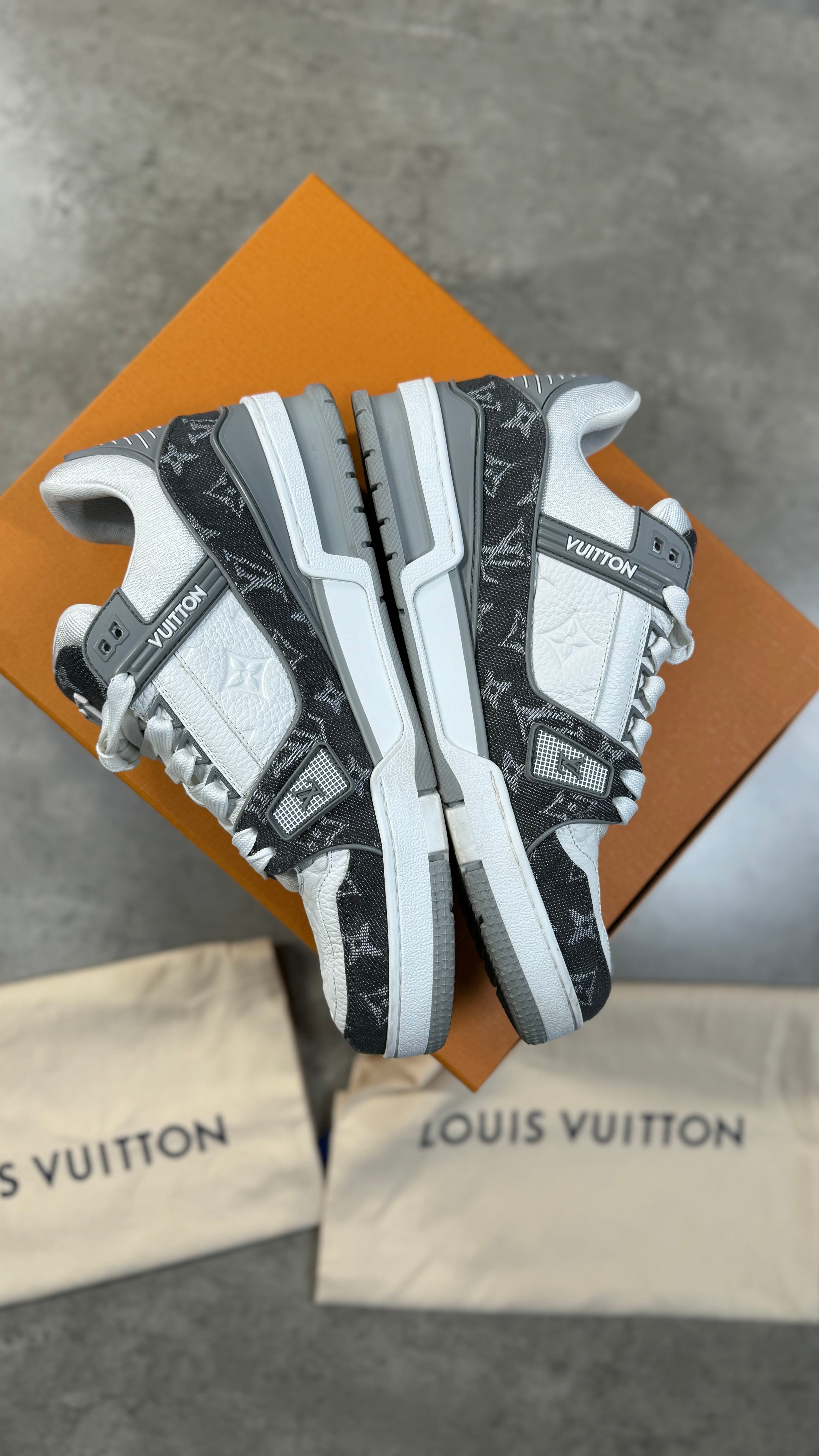Louis Vuitton Grey Denim Trainers