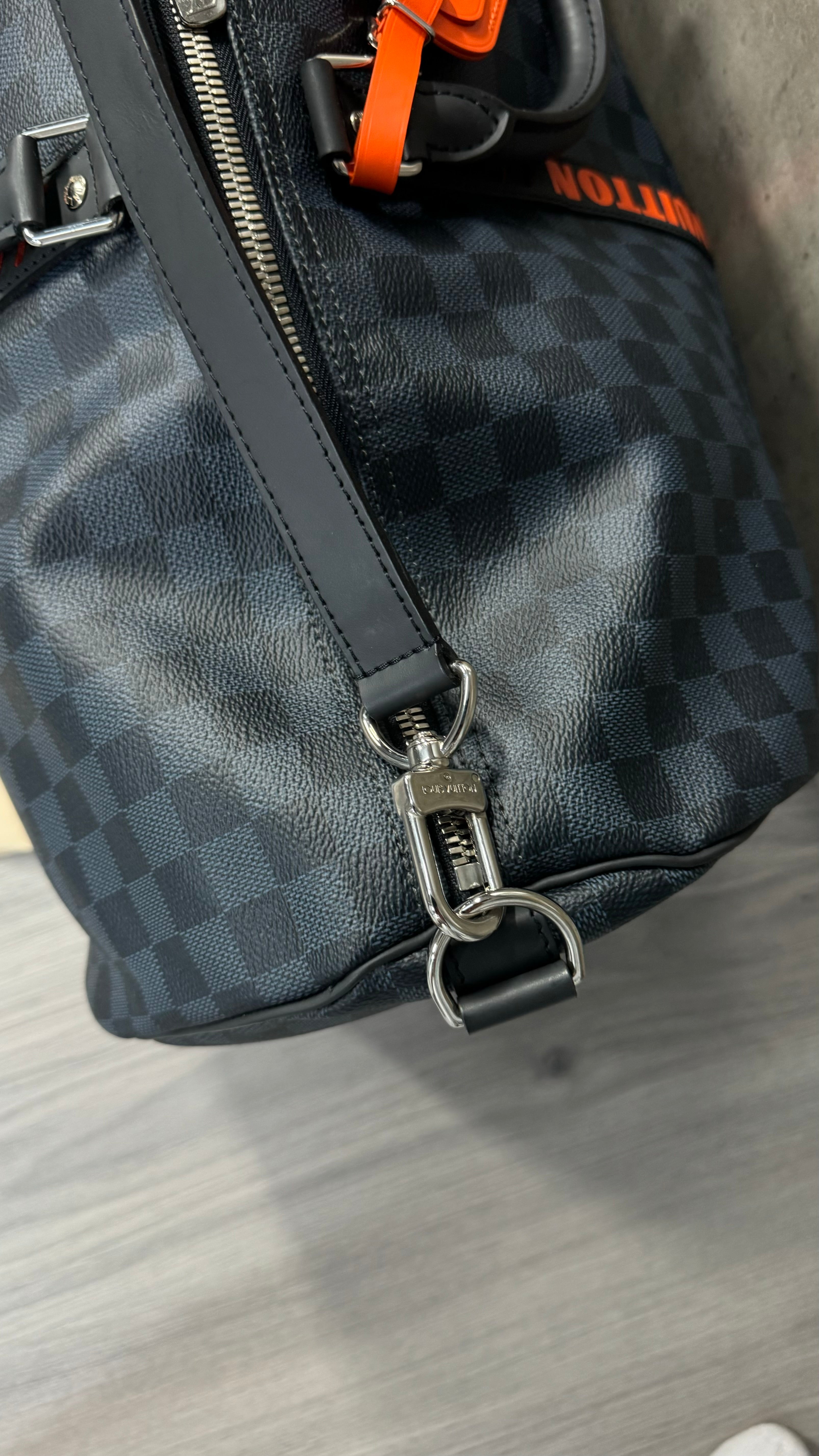 Louis Vuitton Damier Cobalt Race Keepall Bandoulière 55