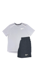 Nike White Miler T-shirt With Grey Shorts Set