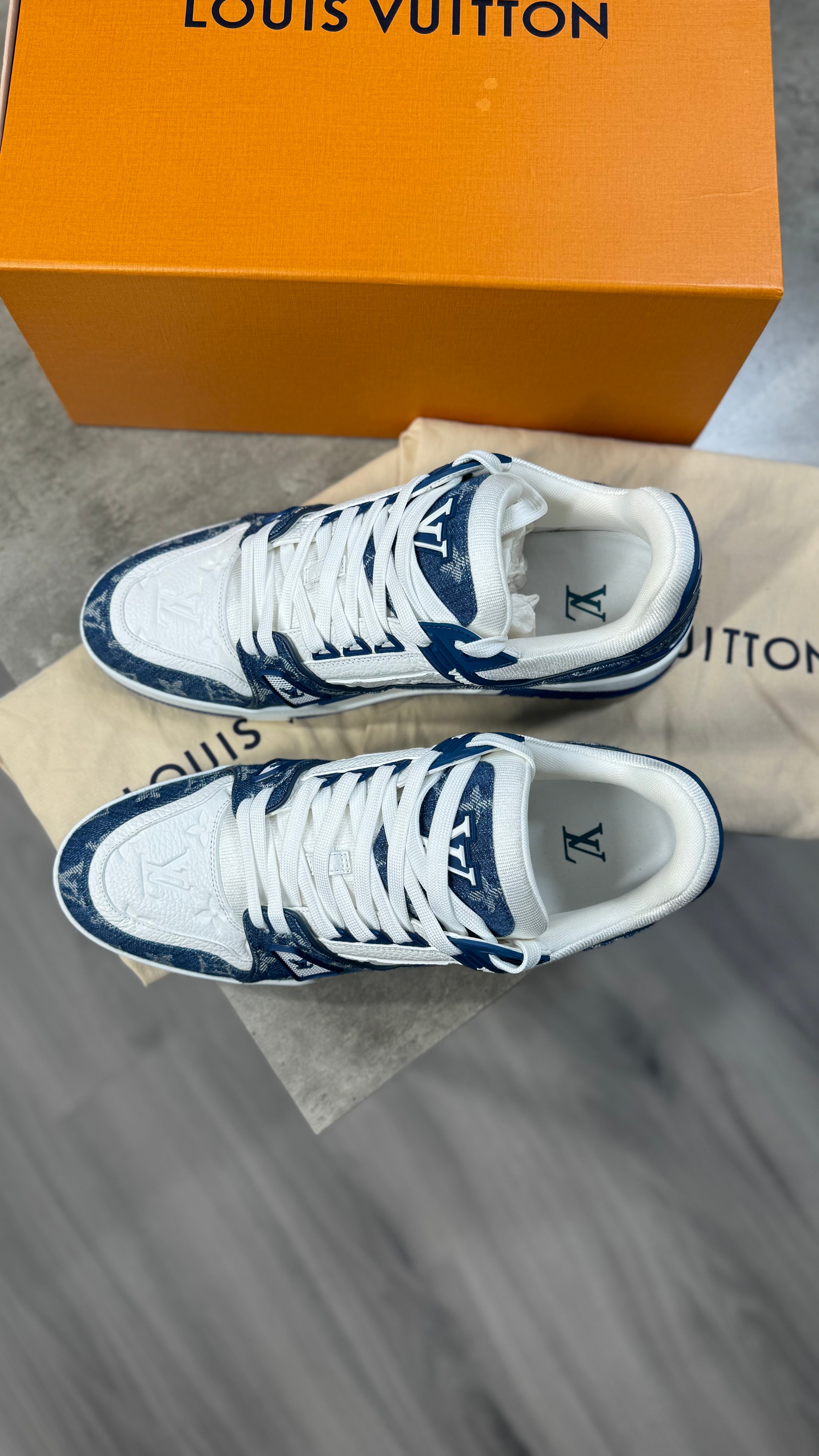 Louis Vuitton Blue Denim Trainers
