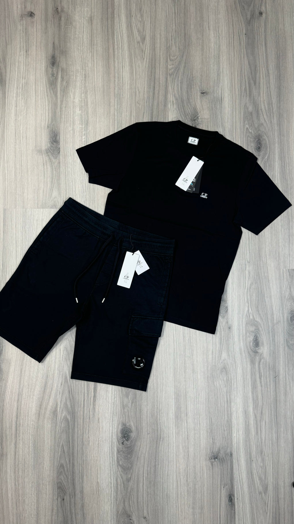 CP Company Black Shorts Set