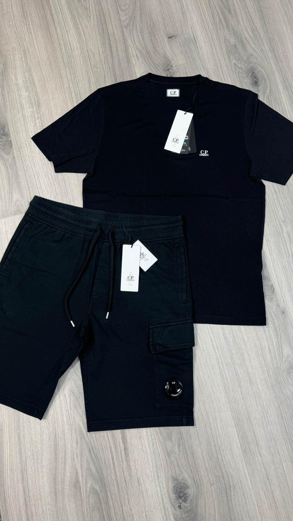 CP Company Black Shorts Set