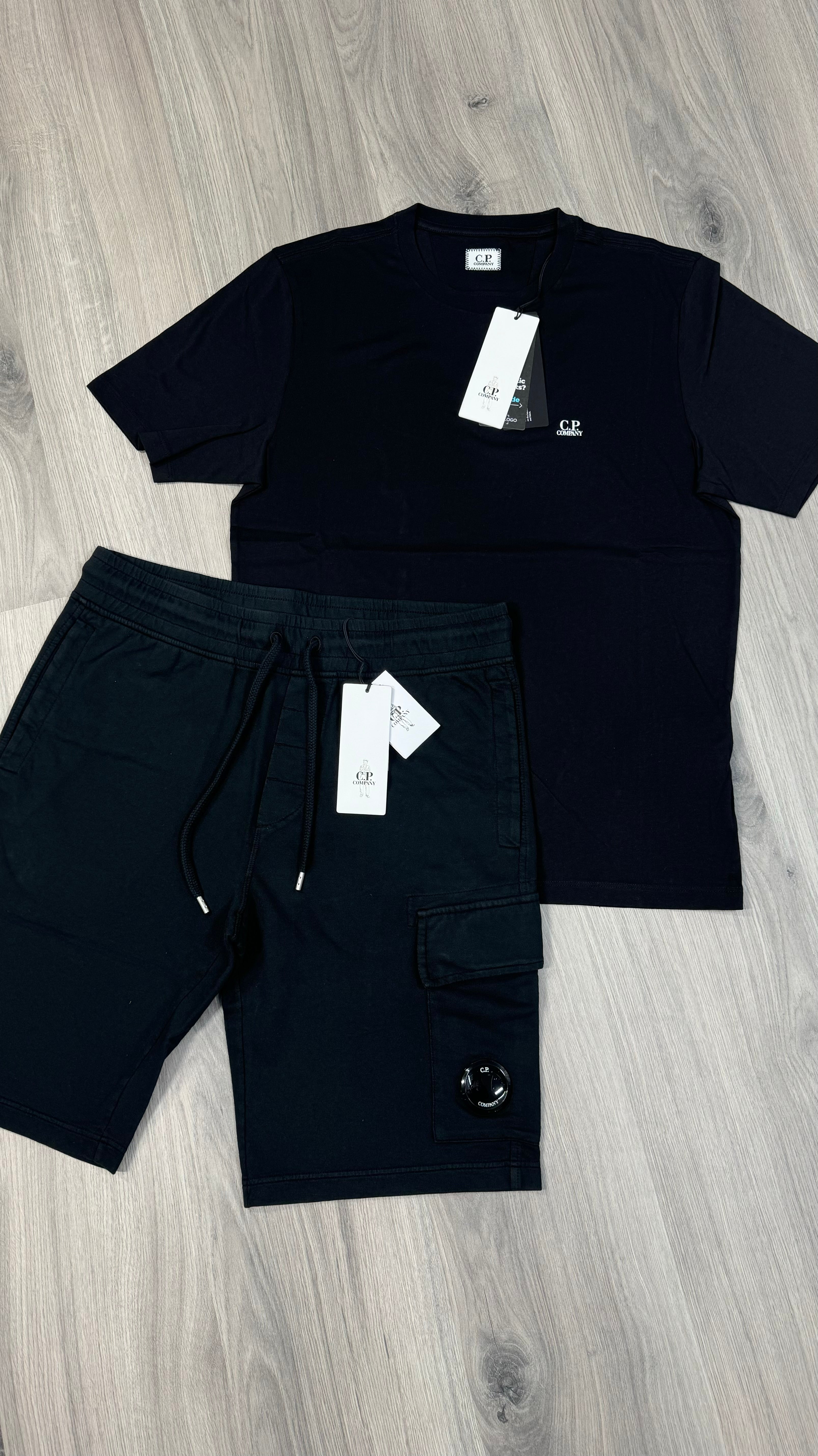 CP Company Black Shorts Set