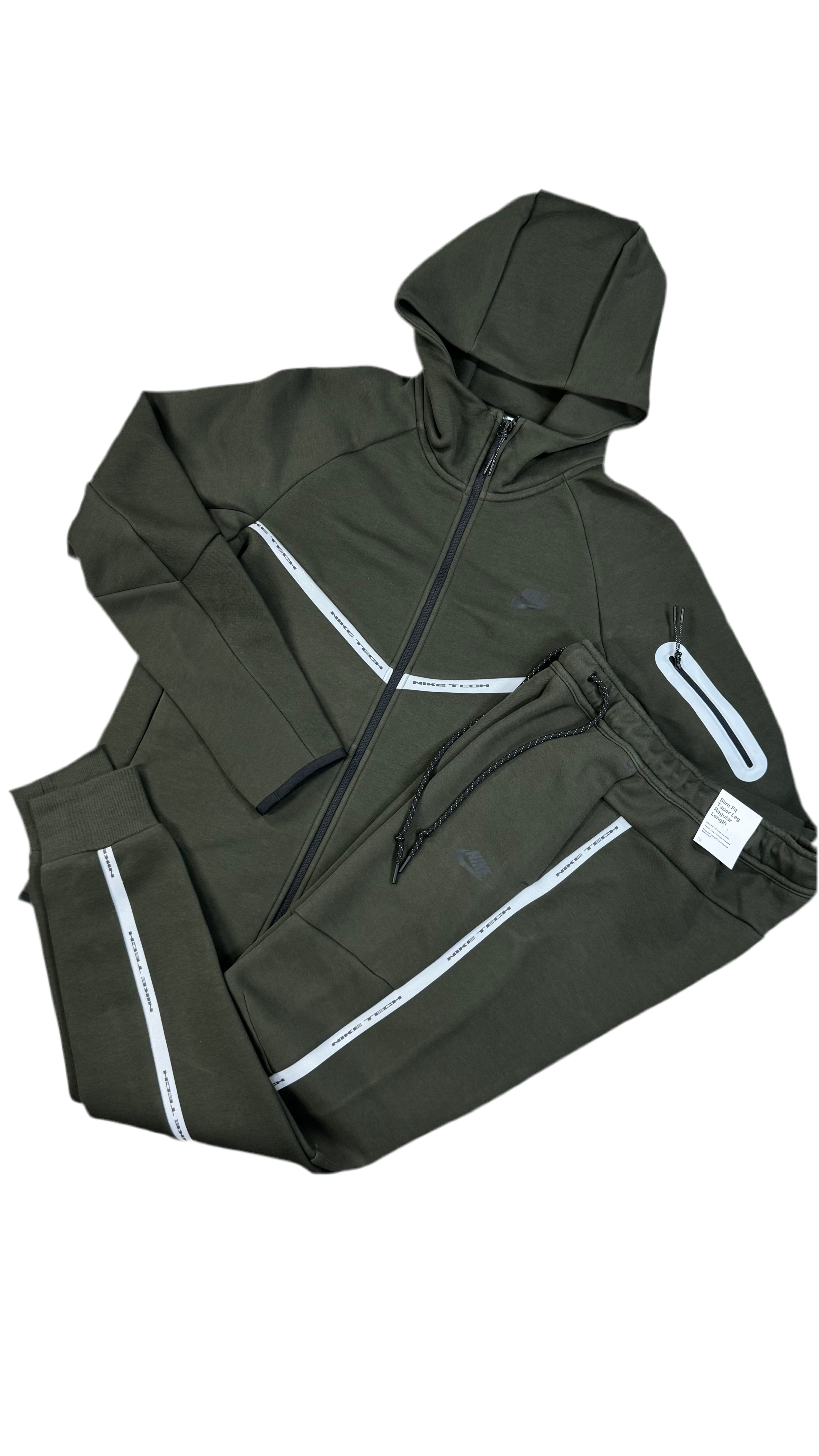 Nike Tech Fleece Reflective Khaki Tracksuit