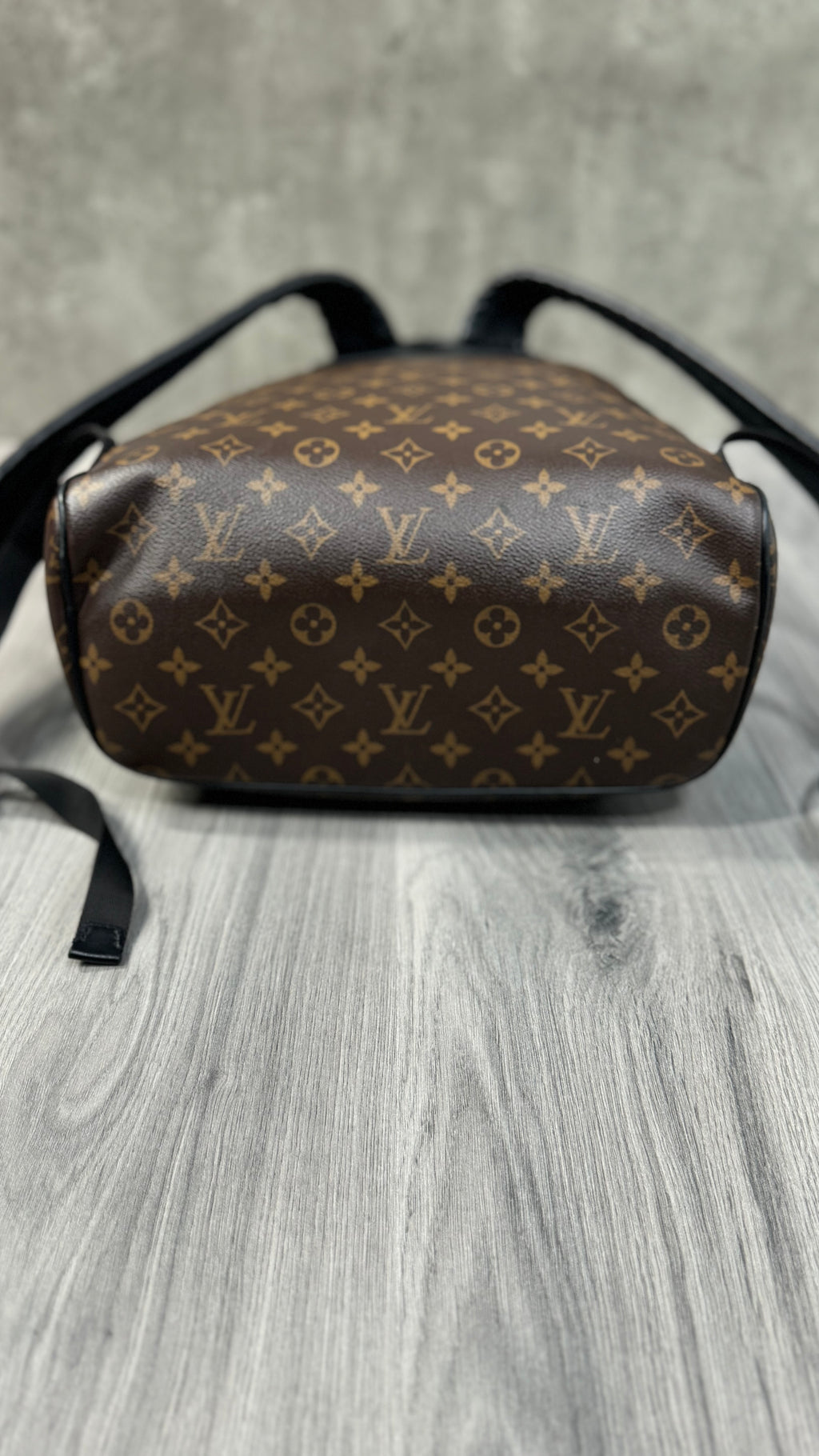 Louis Vuitton Josh Backpack In Monogram Macassar Canvas With Black Leather