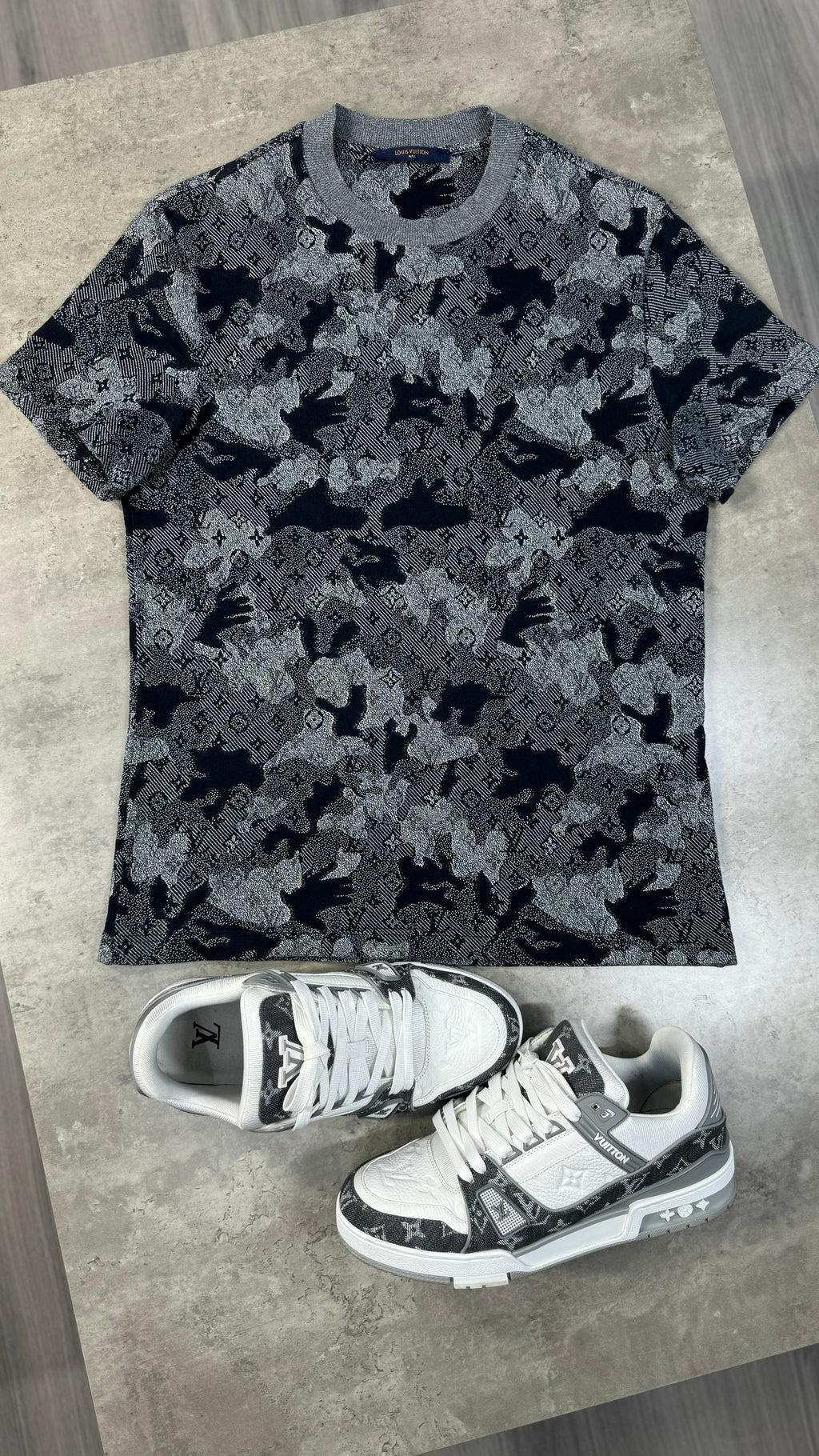 Louis Vuitton Grey Camo Monogram T-shirt
