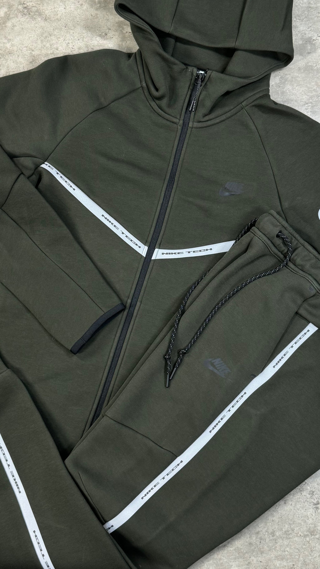 Nike Tech Fleece Reflective Khaki Tracksuit