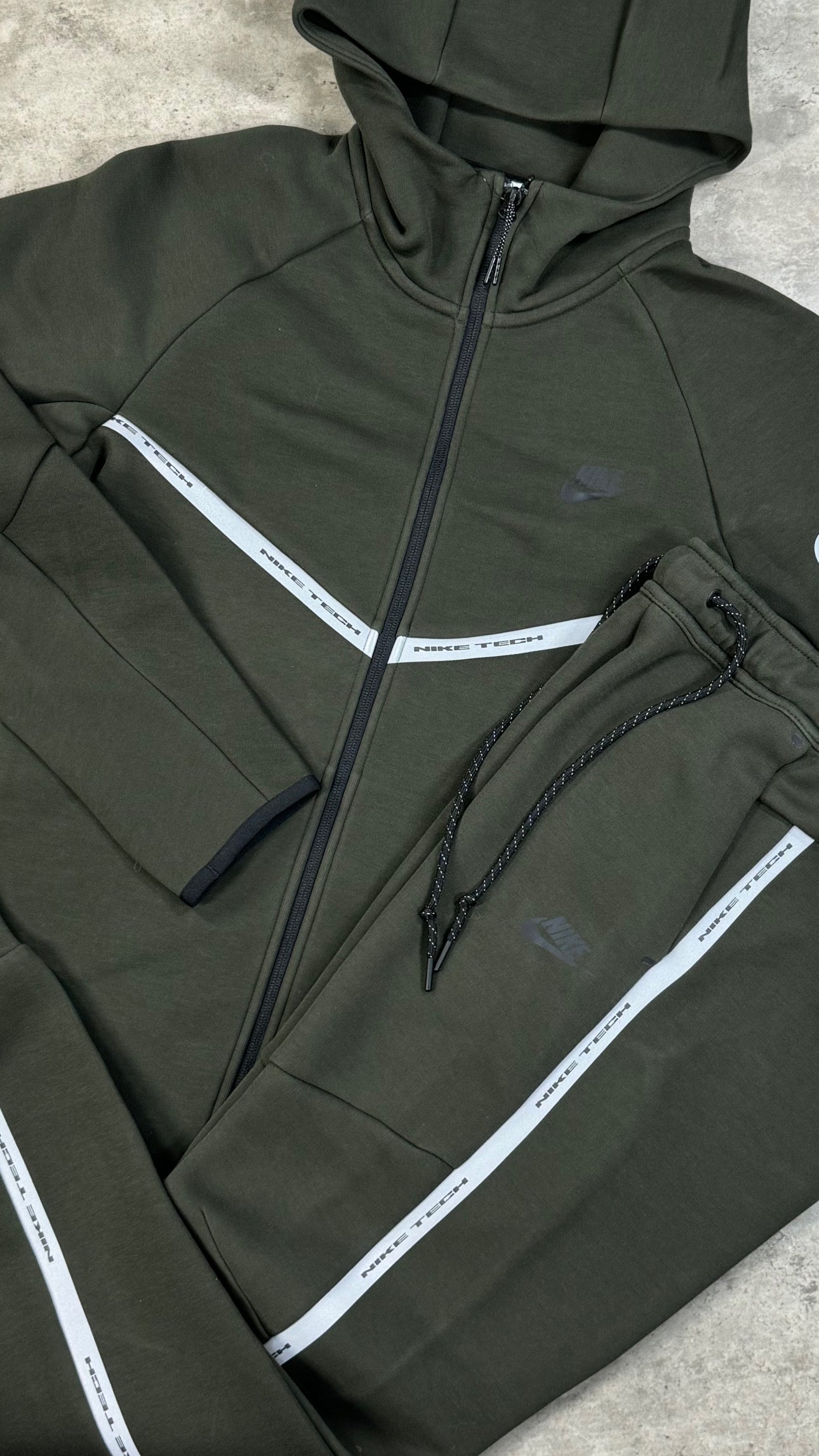 Nike Tech Fleece Reflective Khaki Tracksuit