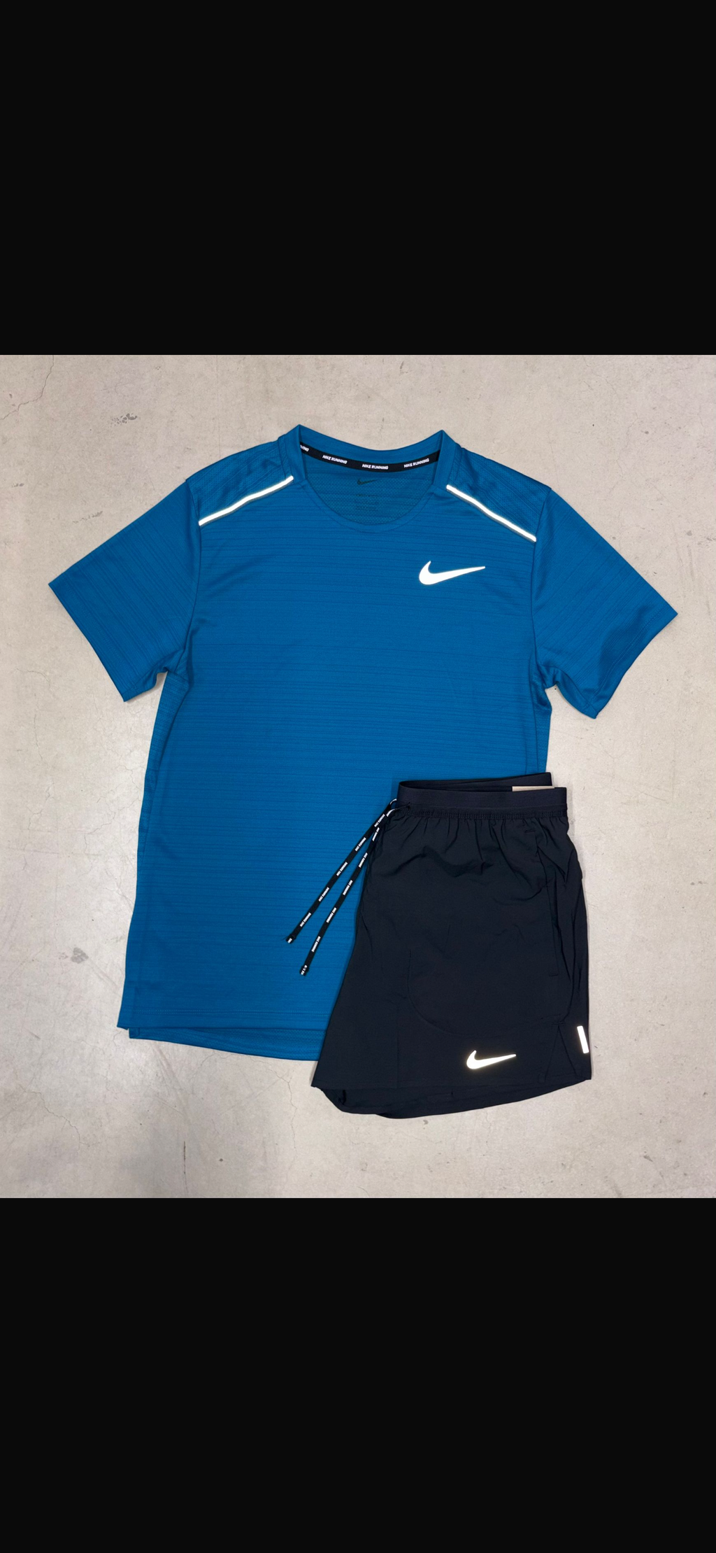 Nike Miler Green Abyss T-shirt and shorts set