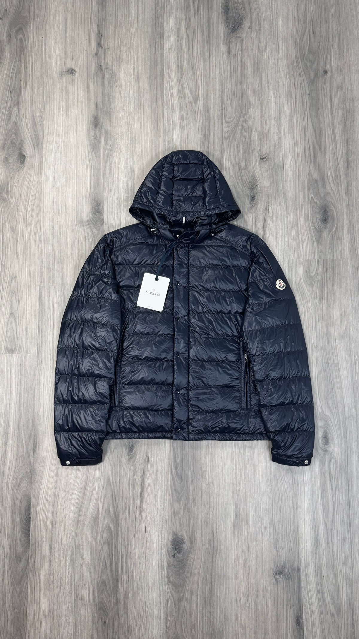 Moncler Navy Gilere hooded down jacket