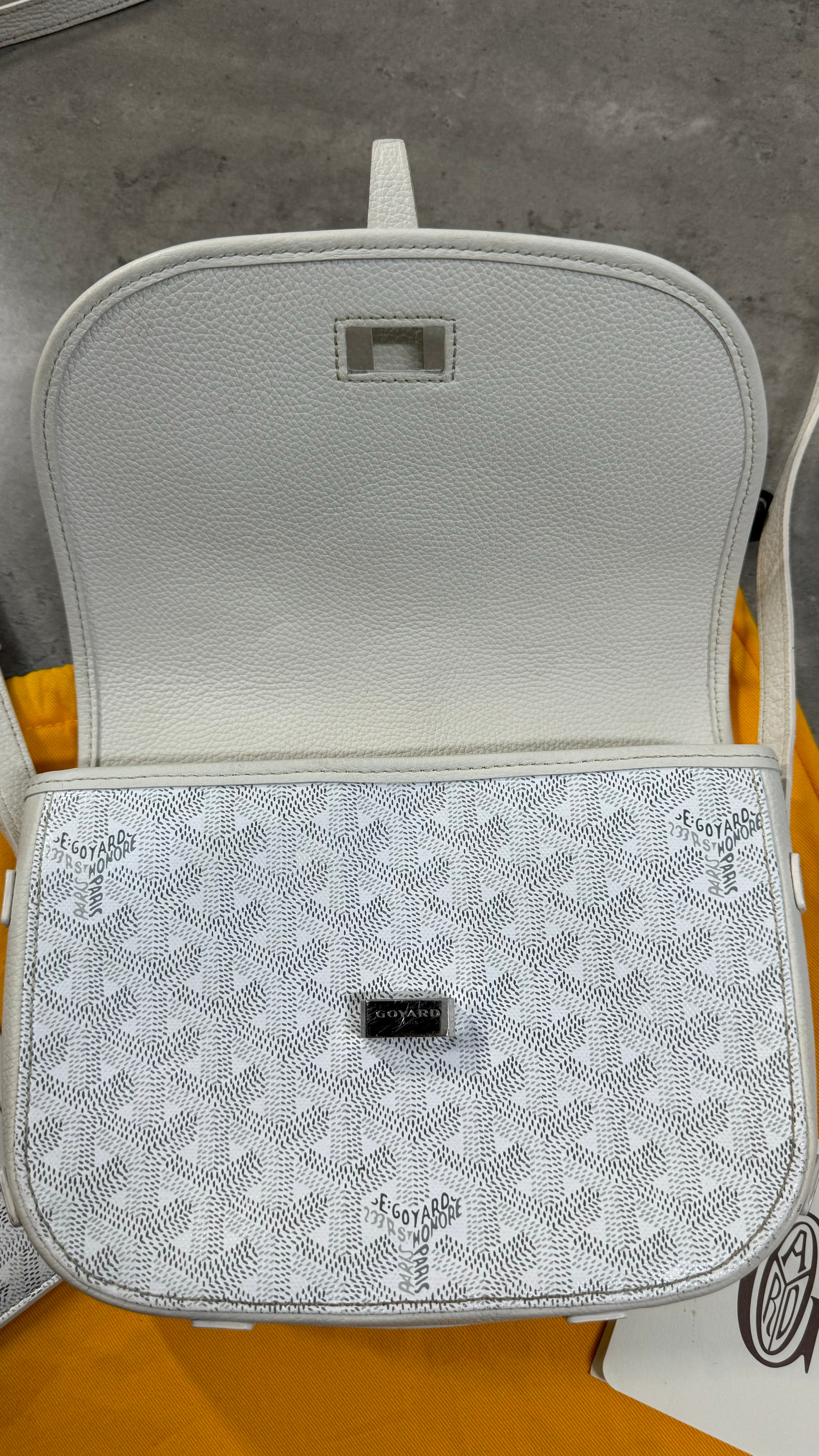 Goyard Belvedere PM Messenger Bag In White With Card Holder