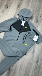 Nike Tech Fleece Tracksuit Cool grey and volt yellow